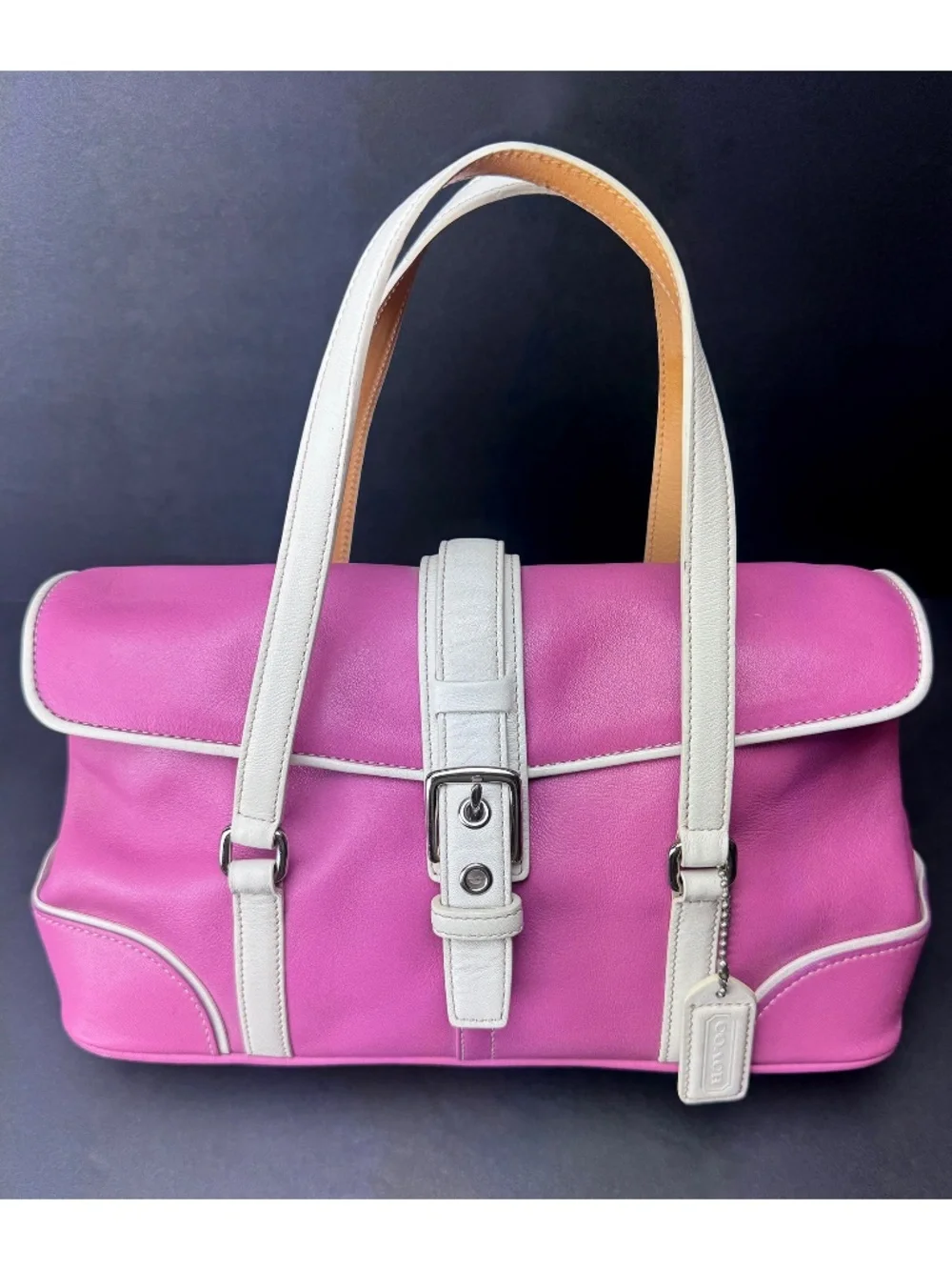 Vintage Coach Hampton Buckle Flap Shoulder Bag 9267 - Picture 1 of 10